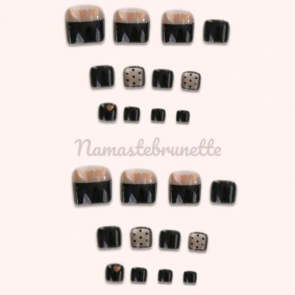 2/$16 Hearts French Manicure Press On Toenails - Picture 7 of 14